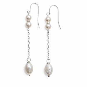 HK1338 S925 Freshwater Pearl Dangle Earrings